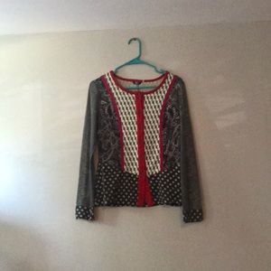 Long sleeve button up top